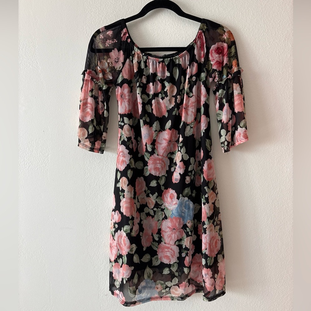 Potter’s Pot Women’s Off Shoulder Floral Mini Bodycon Dress size S
